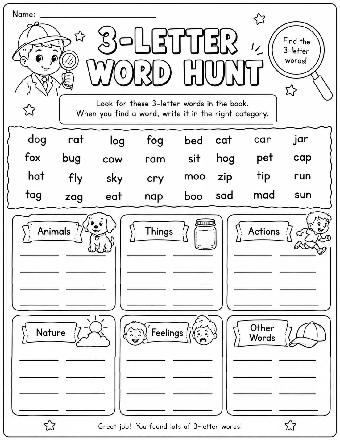 Preview of 3-Letter Word Hunt