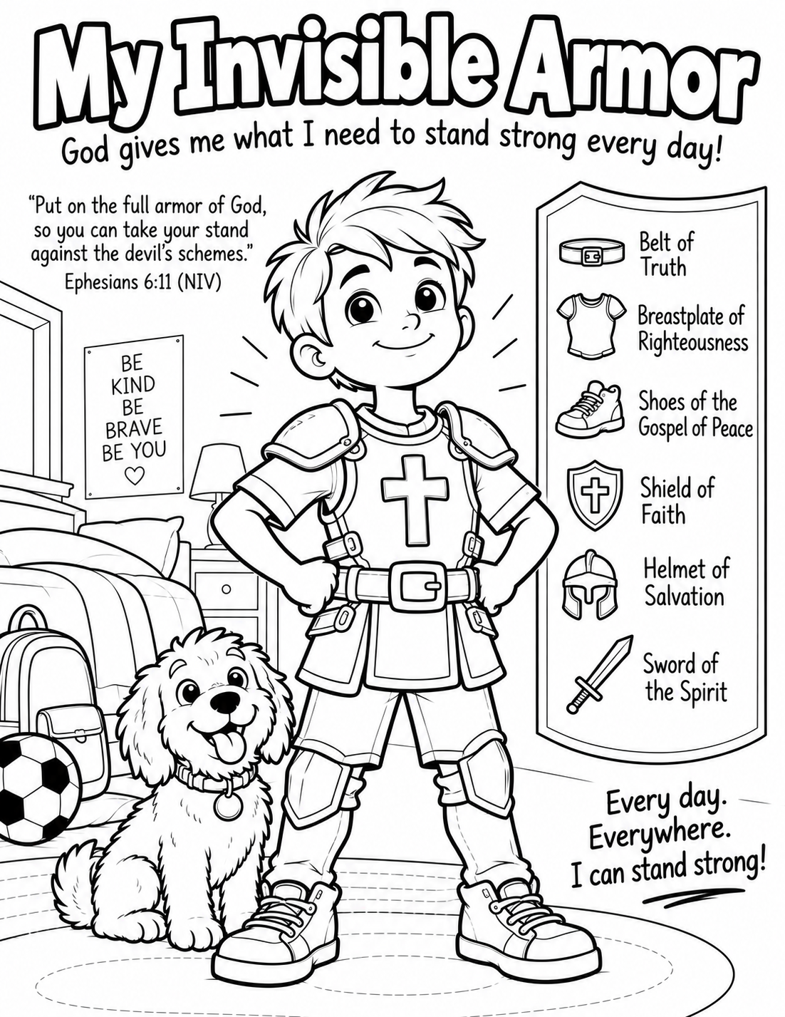Preview of My Invisible Armor Coloring Page