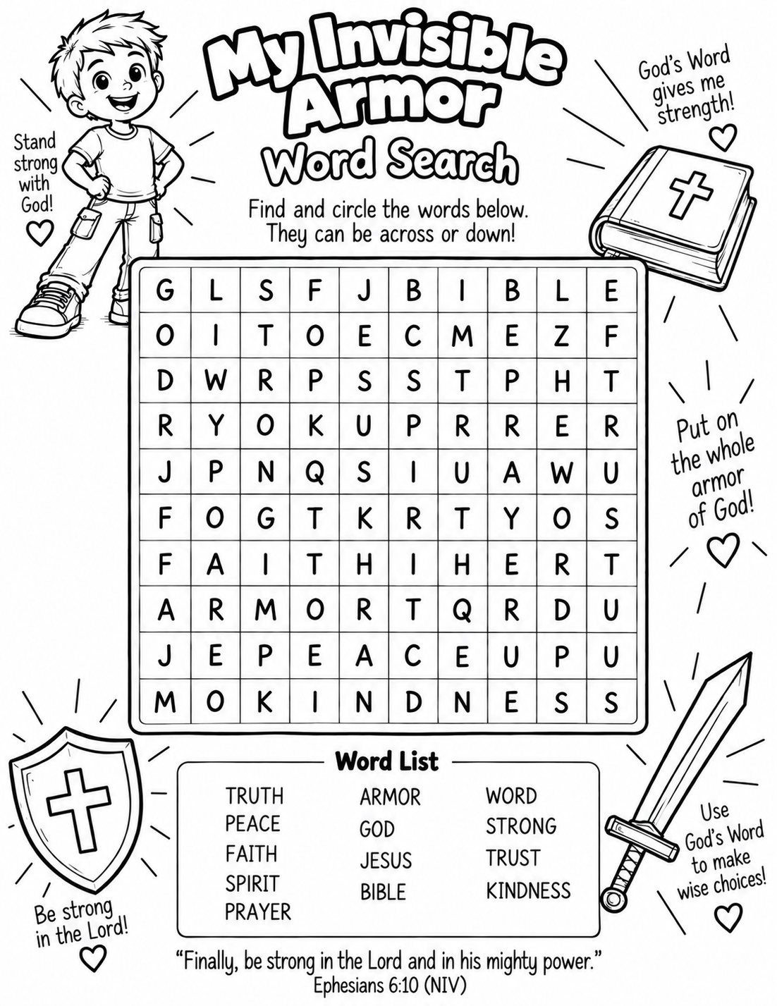 Preview of Armor of God Word Search