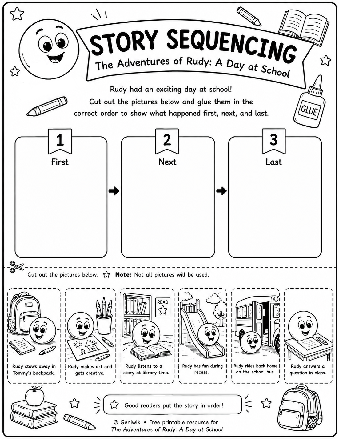 Preview of Rudy Story Sequencing