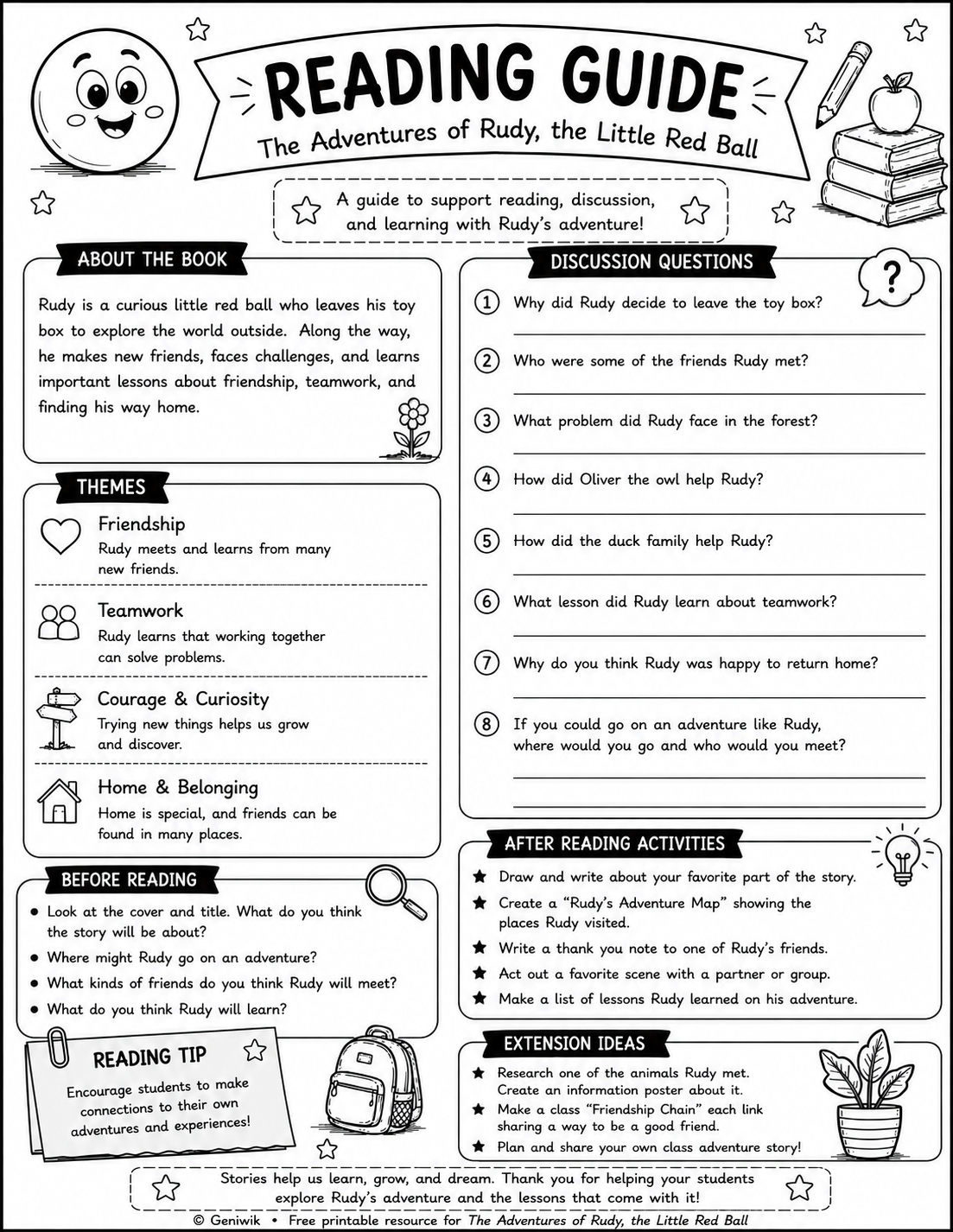Preview of Rudy Reading Guide