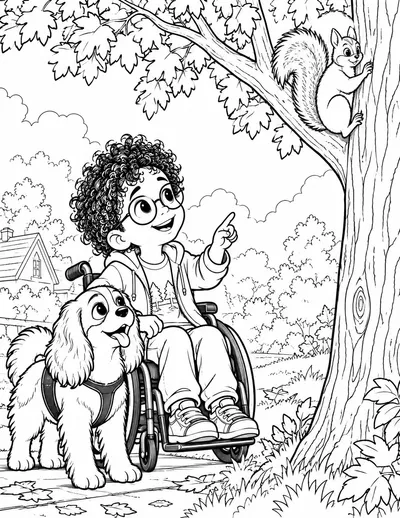 Preview of Squirrels Coloring Page