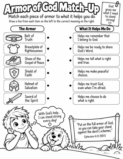 Preview of Armor of God Matching Activity