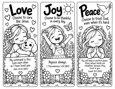 Preview of Fruit of the Spirit Bookmarks — Girl