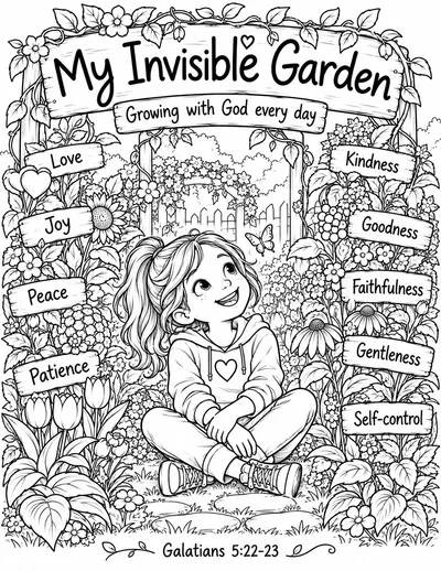 Preview of My Invisible Garden Coloring Page