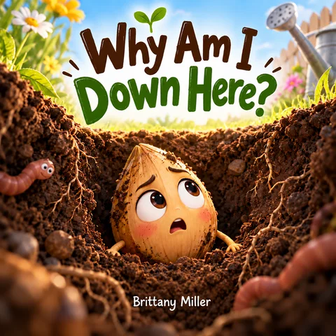 Cover of Why Am I Down Here? by Brittany Miller, featuring a seed underground