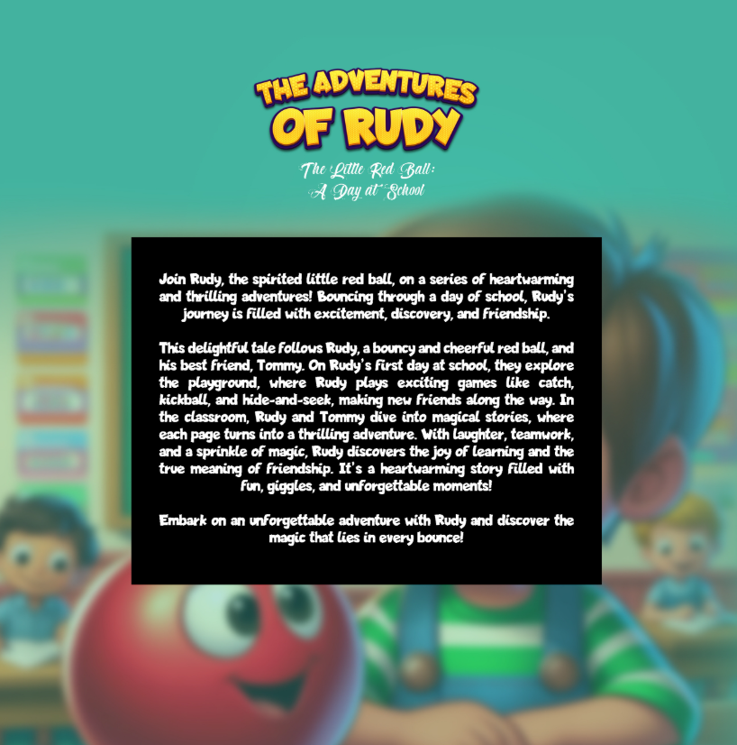 The Adventures of Rudy: A Day at School back cover